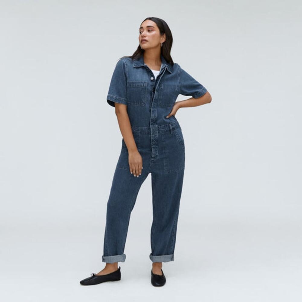 Everlane The Super Soft Jean Coverall Work Blue Size 14
